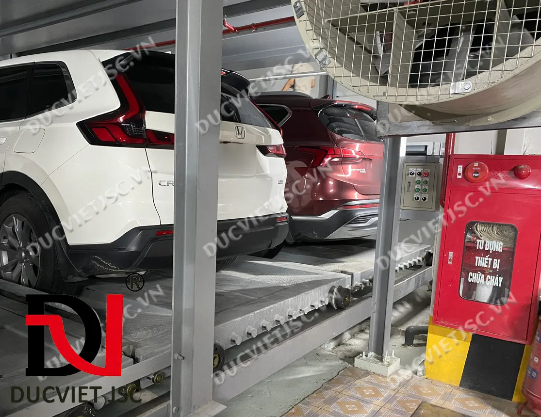 Hệ thống đỗ xe tự động xoay vòng ngang tại khách sạn 12 Điện Biên Phủ